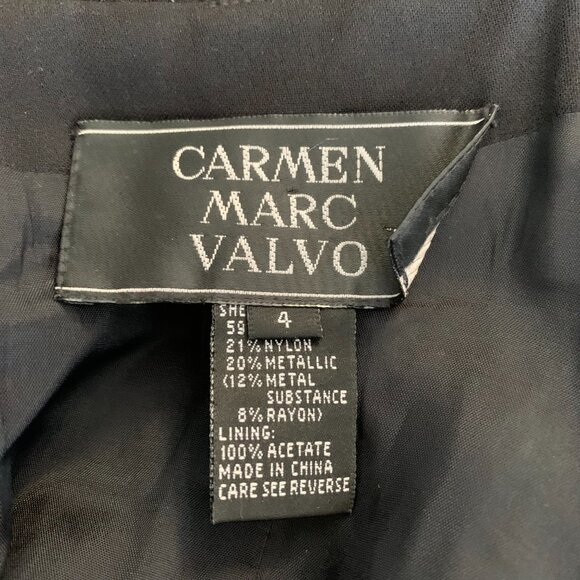 Carmen Marc Valvo Black Beaded Long Evening Formal Maxi Slip Dress Gown - Picture 10 of 16